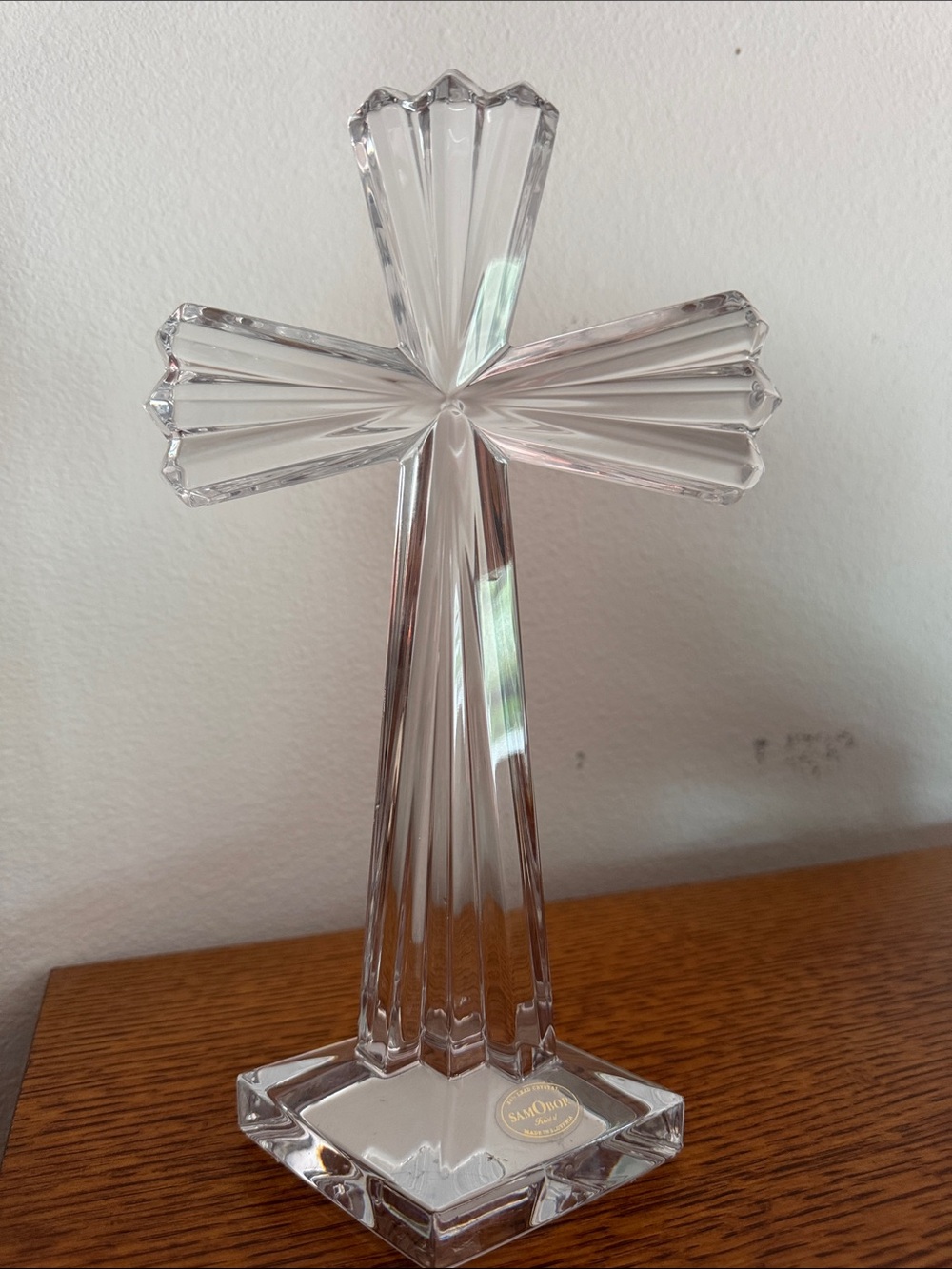 Sam Obor Clear Crystal Faceted Cross